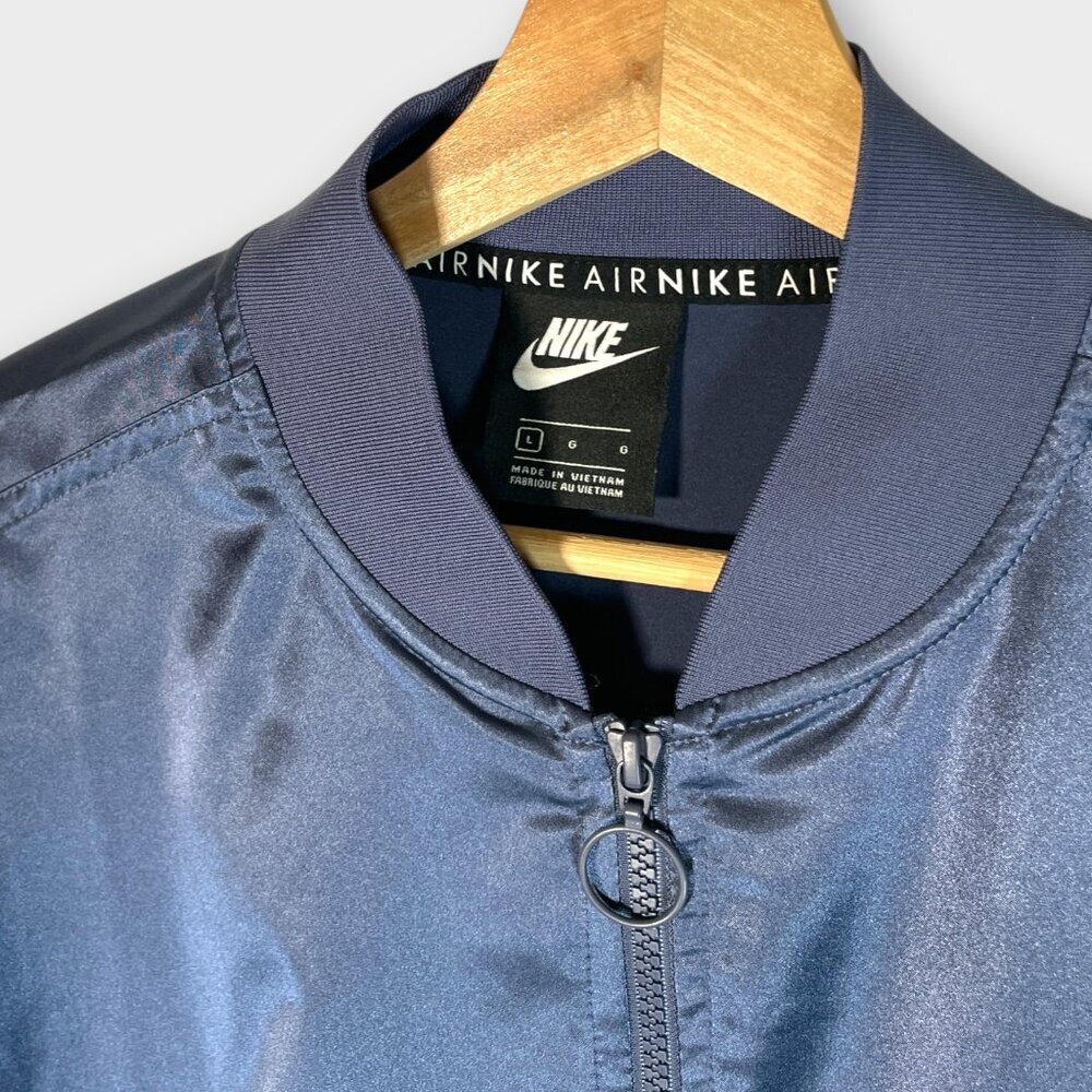 NIKE Satin Track Jacket LARGE Loose Fit NWOT Periwinkle - Picture 10 of 10